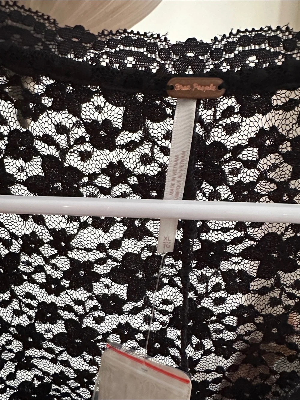 Free People Black Floral Lace Button-Front Cardigan